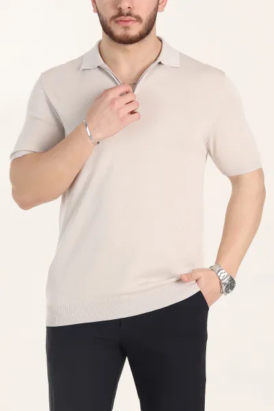 krem-slim-fit-fermuarli-polo-yaka-kisa-kollu-erkek-triko-tisort-338606