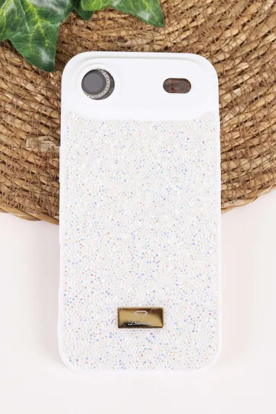 Krem TeknoCase İPhone 17 Air Uyumlu Ella Diamond Case Serisi Lens Hediyeli Sert Silikon Telefon Kılıfı 457837