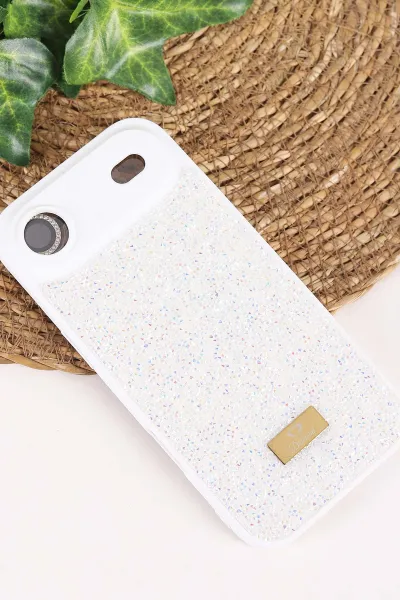 Krem TeknoCase İPhone 17 Air Uyumlu Ella Diamond Case Serisi Lens Hediyeli Sert Silikon Telefon Kılıfı 457837