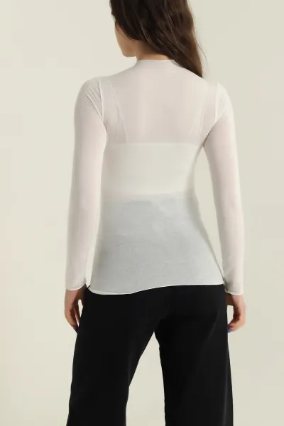 Krem Transparan Kadın Bluz 426054