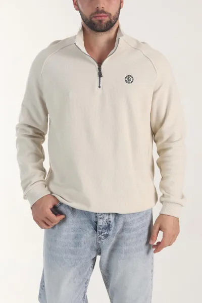 krem-yarim-fermuarli-nakis-detayli-erkek-sweatshirt-406850