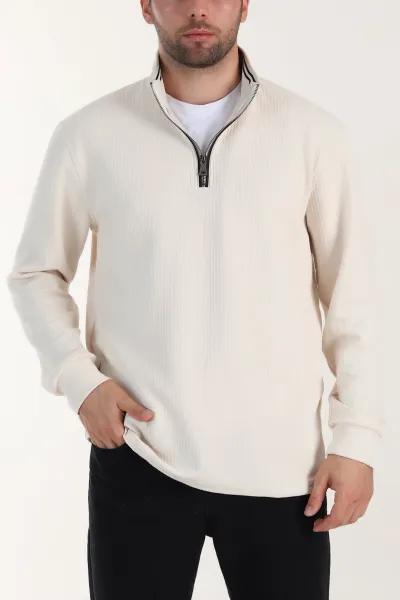 krem-yarim-fermuarli-polo-yaka-erkek-sweatshirt-410869