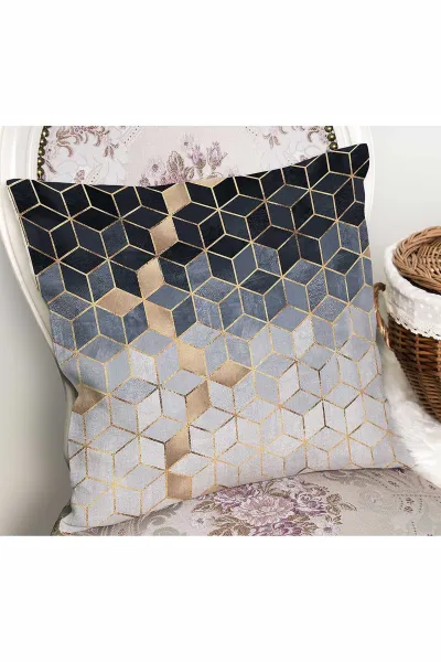 43x43 Dijital Baskılı Fermuarlı Modern Kırlent Kılıfı 308767