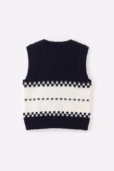 Lacivert (0-5 Yaş) Araba Motifli Triko Erkek Çocuk&Bebek Yelek 474864