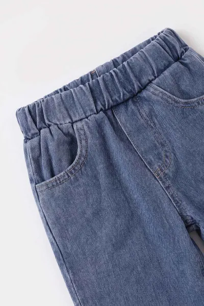 Lacivert (1-4 Yaş) Gömlekli 2 İp Sweatli ve Kot Pantolonlu Erkek &Bebek Çocuk 3'lü Takım 495356