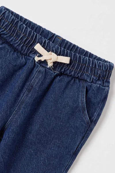 Lacivert (1-5 Yaş) Reglan Kol Baskılı Kot Pantolonlu Erkek Çocuk Takım 478973