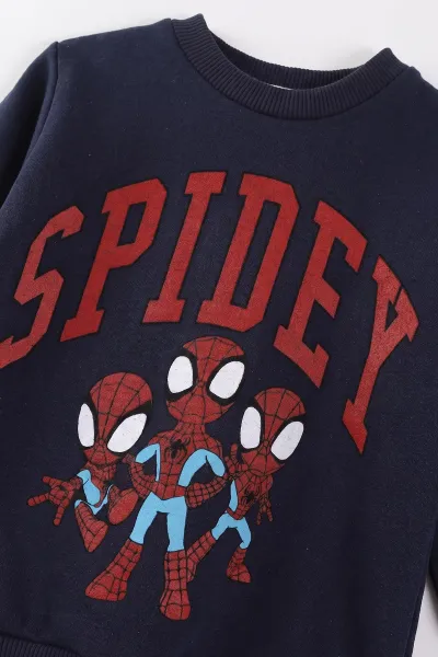 Lacivert (1-5 Yaş) Spidey Baskılı 2 İp İçi Şardonlu  Erkek Çocuk 2'li Takım 498928