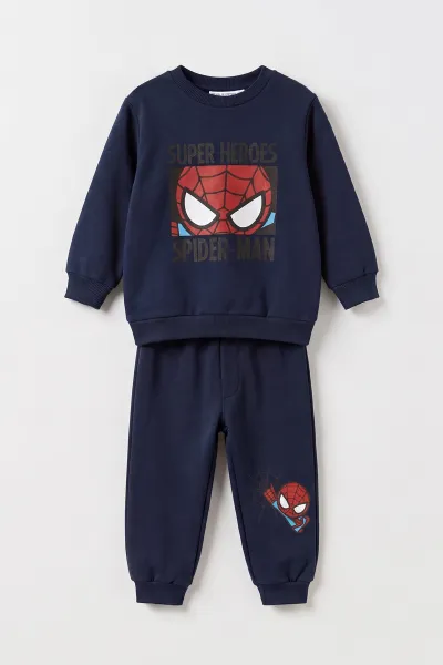 Lacivert (1-5 Yaş)  Super Heroes  Baskılı 2 İp İçi Şardonlu  Erkek Çocuk 2'li Takım 497100