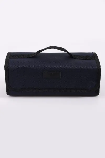 Lacivert 10x25 Cm Stilo Kumaş 4 Gözlü Çantalı Kalem Kutu 441689