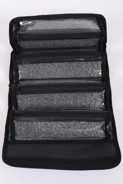 Lacivert 10x25 Cm Stilo Kumaş 4 Gözlü Çantalı Kalem Kutu 441689
