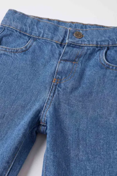 Lacivert (2-10  Yaş) Kadife Yakalı   Ceketli Kot Erkek Çocuk 3'lü Takım 481947