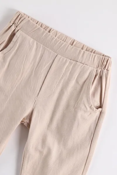 Lacivert (2-6 Yaş) Ekose Yakalı Nakışlı Gömlek Yaka 2 İp Sweatli Gabardin Pantolonlu Erkek Çocuk Takım 497255
