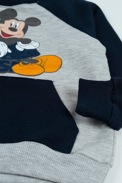 Lacivert (2-8 Yaş) Mickey Mouse Baskılı Erkek Çocuk Takım 96614