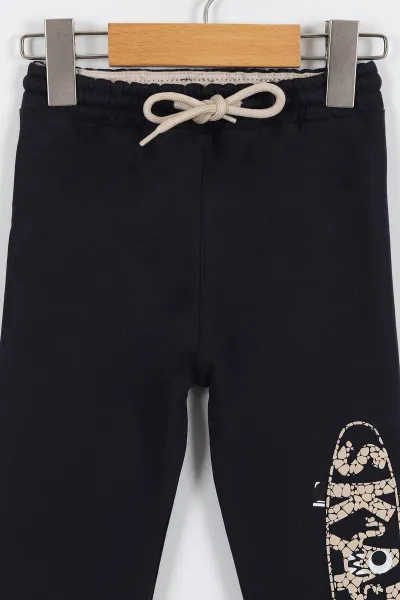 Lacivert (2-8 Yaş) Skater Kabartma Baskılı Erkek Çocuk Alt 308977