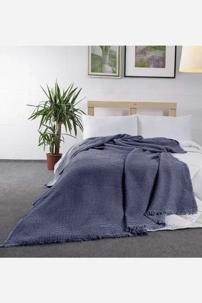 Lacivert 200x230 Cm Bella Home Çift Kişilik Lora Pike 360389