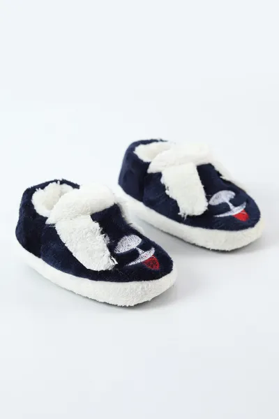 Lacivert ( 21 - 24 ) Peluş Figürlü Erkek Bebek Panduf 494635