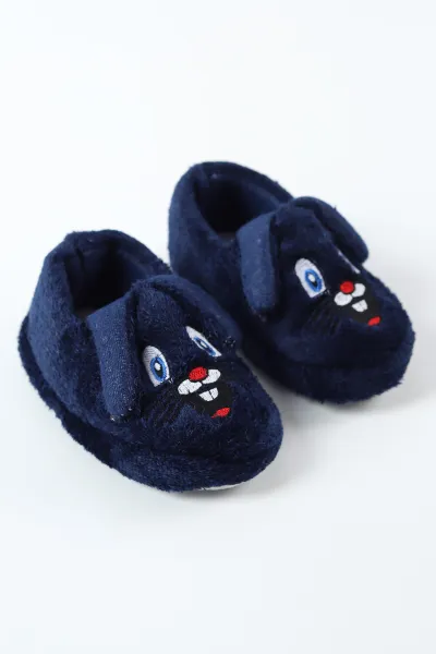 Lacivert ( 21 - 25 ) Peluş Figürlü Kız Bebek Panduf 488266