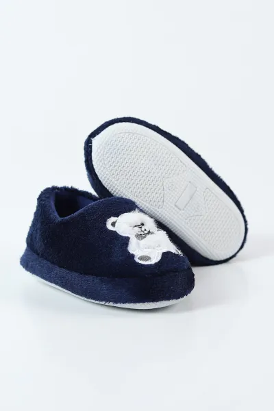 Lacivert ( 25 - 30 ) Peluş Figürlü Çocuk Panduf 496290