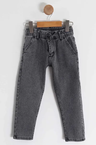 Lacivert (3-10 Yaş)   Baskılı Sweatli Kot Pantolonlu Erkek Çocuk 2'li Takım 437396