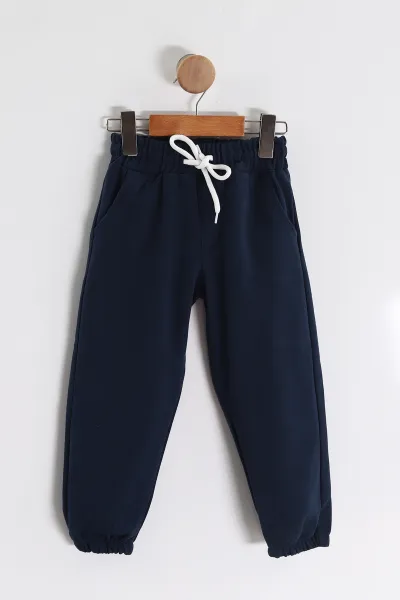 Lacivert (3-10 Yaş)Şeritli Fermuarlı Ceketli Gabardin Erkek Çocuk 3'lü  Takım 443385