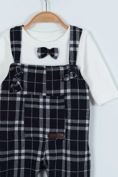 Lacivert (3-12 Ay) Ayıcıklı Salopet Erkek Bebek Takım 245806