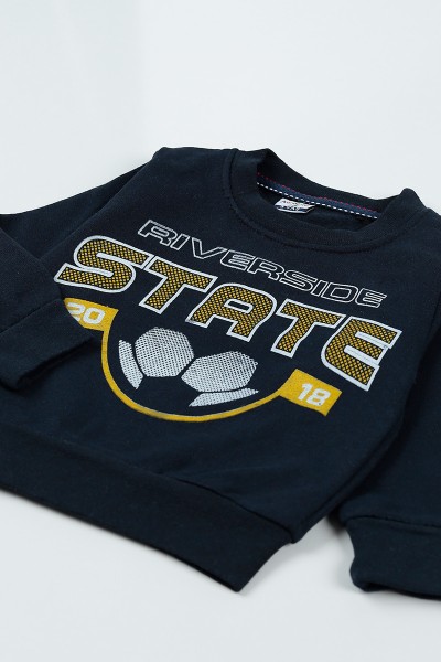 Lacivert (3-12 Yaş) State Baskılı Erkek Çocuk Sweatshirt 92627