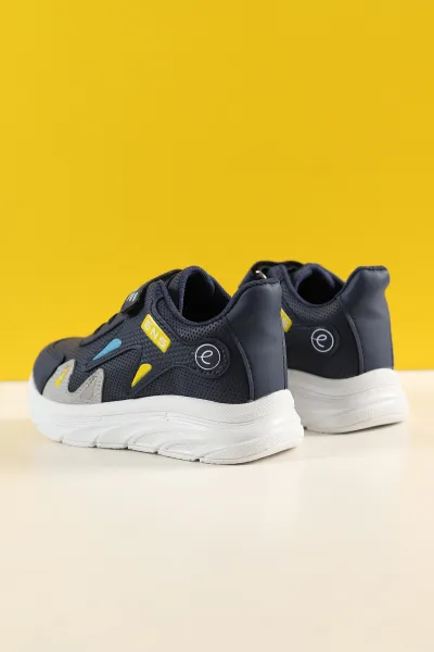 Lacivert (31-35 Filet) Baskılı Kalın Taban Cırtlı Erkek Çocuk Spor Ayakkabı 228006