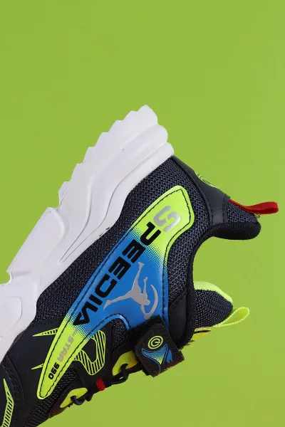 Lacivert (31-35 Filet)Kalın Taban Cırtlı Çocuk Spor Ayakkabı 346779