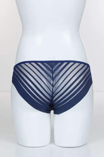 Lacivert 3687 Bikini Ön Arka Transparan Bant Külot 102373