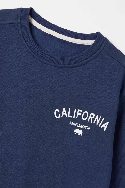 Lacivert (4-12 Yaş) California Baskılı 3 İp Şardonlu Kız Çocuk Kışlık Takım 483516