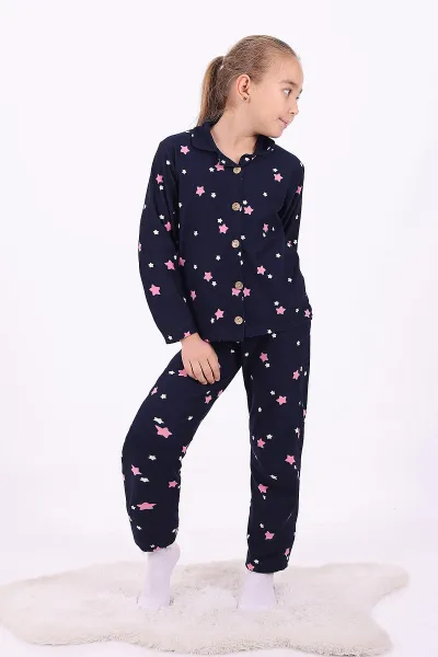 lacivert-4-12-yasyildiz-desenli-dugmeli-kiz-cocuk-pijama-takimi-329810