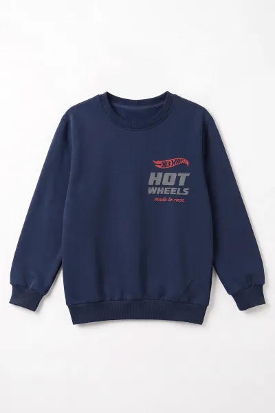Lacivert (4-8 Yaş)Baskılı  2 İp Erkek Çocuk Sweatshirt 493702