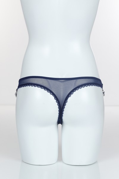 Lacivert 4064 Komple Tül Paçalar Çiçekli Tanga 101766