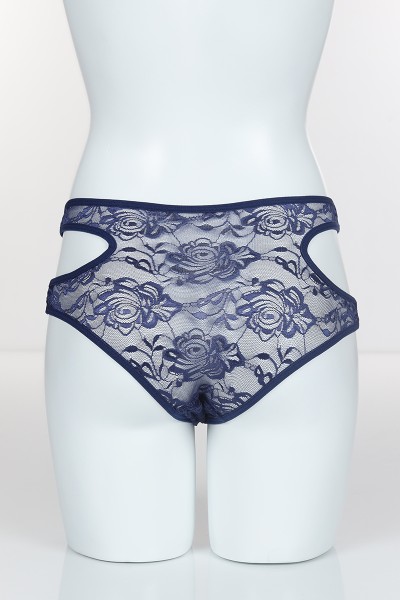 Lacivert 4145 Bikini Komple Lez Dantel Yanları Kavisli Külot 101820