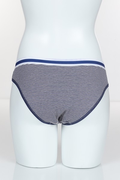 Lacivert 4316 Bikini Love Baskılı Çizgili Külot 102263