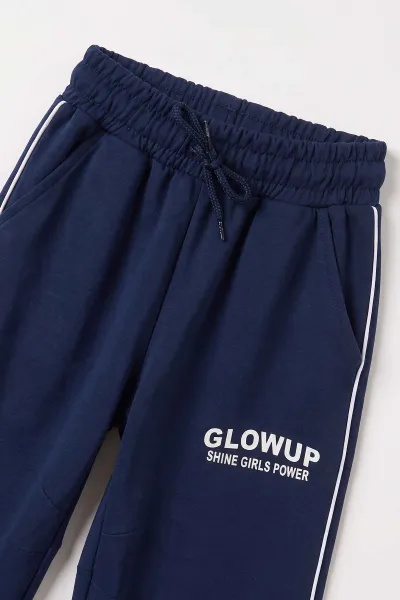 Lacivert (5-10 Yaş) Glow Up Baskılı Biyeli Oysho Kız Çocuk Mevsimlik Takım 481790