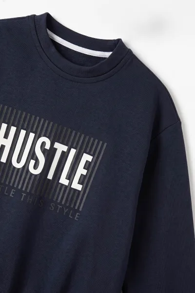Lacivert (5-10 Yaş)Hustle Kabartma Baskılı Oysho Erkek Çocuk Takım 497526 497562