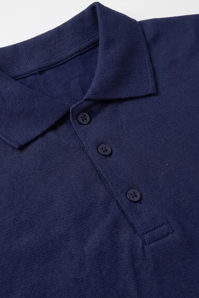 Lacivert (5-13 Yaş) Kısa Kol Polo Yaka Unisex Çocuk Okul Tişörtü 480886