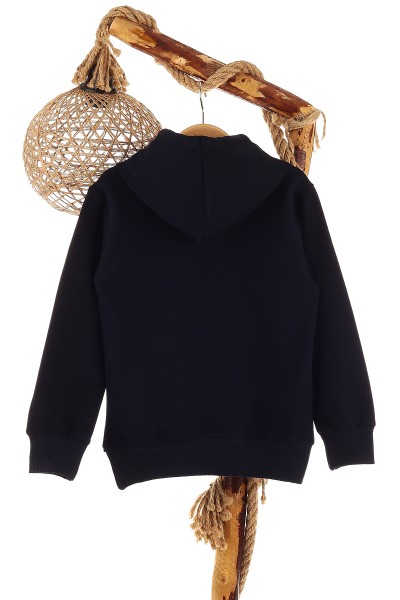 Lacivert (5-8 Yaş) Future Baskılı Kapüşonlu Erkek Çocuk Sweat 152708