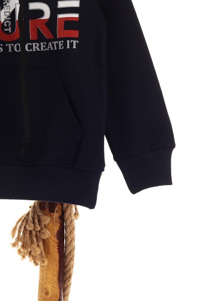 Lacivert (5-8 Yaş) Future Baskılı Kapüşonlu Erkek Çocuk Sweat 152708