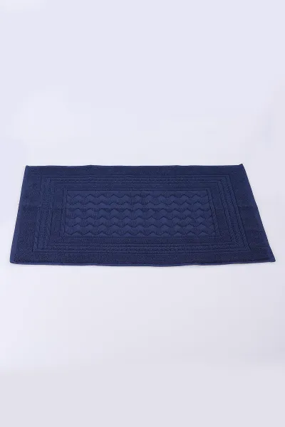 Lacivert 50x70 Cm Piramit Desenli Jakarlı Ayak Havlusu 448888