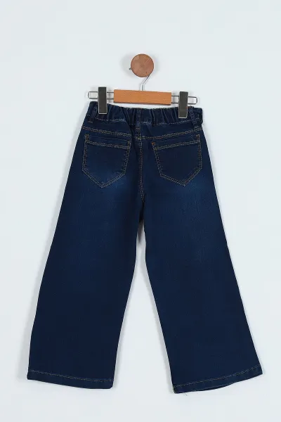 Lacivert (6-10 Yaş) Candan Lastikli Kız Çocuk Pantolon 232577