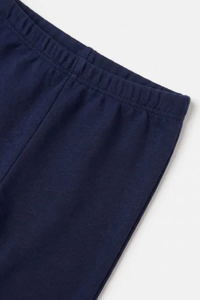Lacivert (6-12 Ay) Nakışlı Pelüş Ceketli Pantolon Sweatshirt 3'lü Kız Bebek Takım 495566