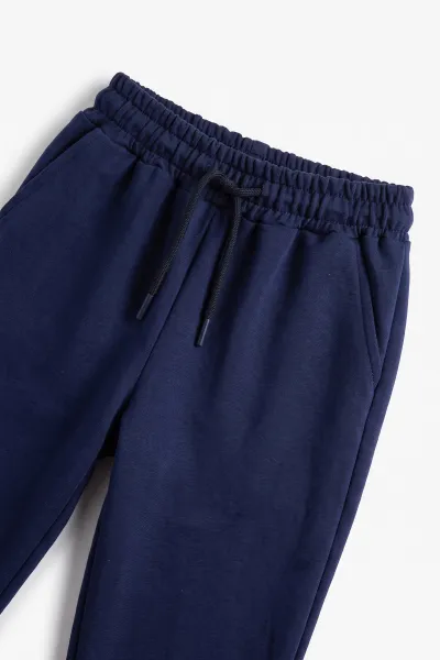 Lacivert (6-14 Yaş) Kapüşonlu ve Fermuarlı 2 İp Penye Kumaş Unisex Çocuk  2'li Takım 488732