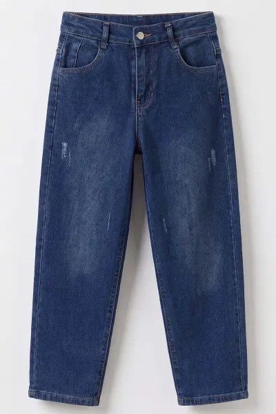Lacivert (6-15 Yaş)Baggy Erkek Çocuk Kot Pantolon 492829