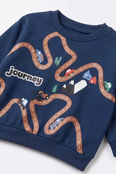 Lacivert (6-18  Ay)  Journey Baskılı 2 İp Erkek Bebek  Takım 495572