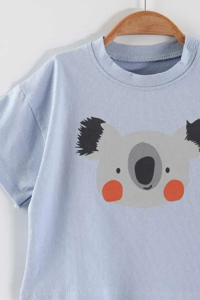 Lacivert (6-24 Ay) Koala Baskılı Erkek Bebek Yazlık Takım 467675