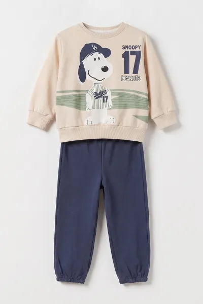 Lacivert (6-24 Ay) Snoopy  Baskılı  2 İp Erkek Bebek Takım 479027