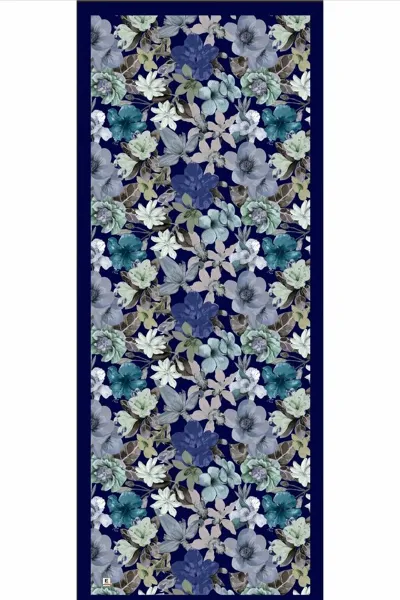 Lacivert 70x180 Cm Dijital Baskılı Botanik Desen Soft Şal 482160