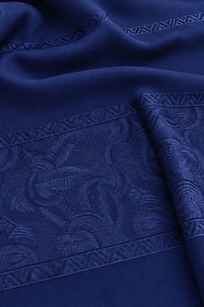 Lacivert 70x180 Cm Elara Premium Jakarlı Pamuk Şal 494279